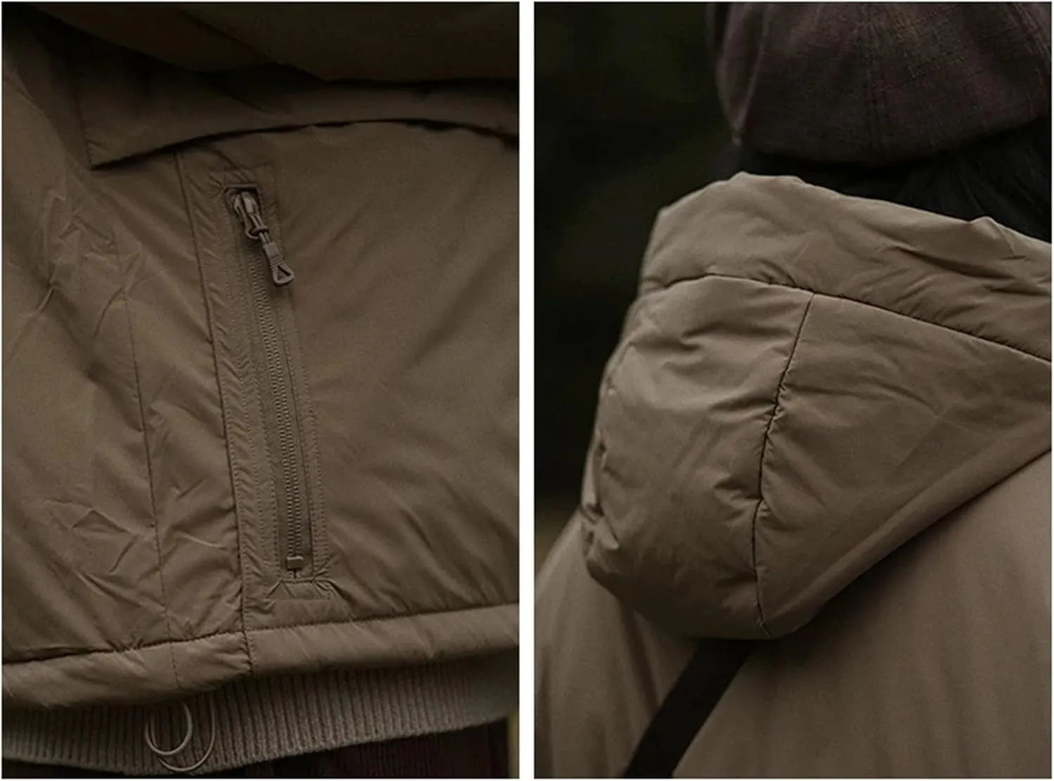 Men Solid Hooded Zipper Cotton-Padded Classic Outdoor Casual Warm Loose Parka Coat
