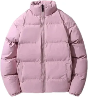 Men Solid Stand Collar Cotton-Padded Jacket Classic Thicken Warm Zipper Long Sleeve Parka Coat