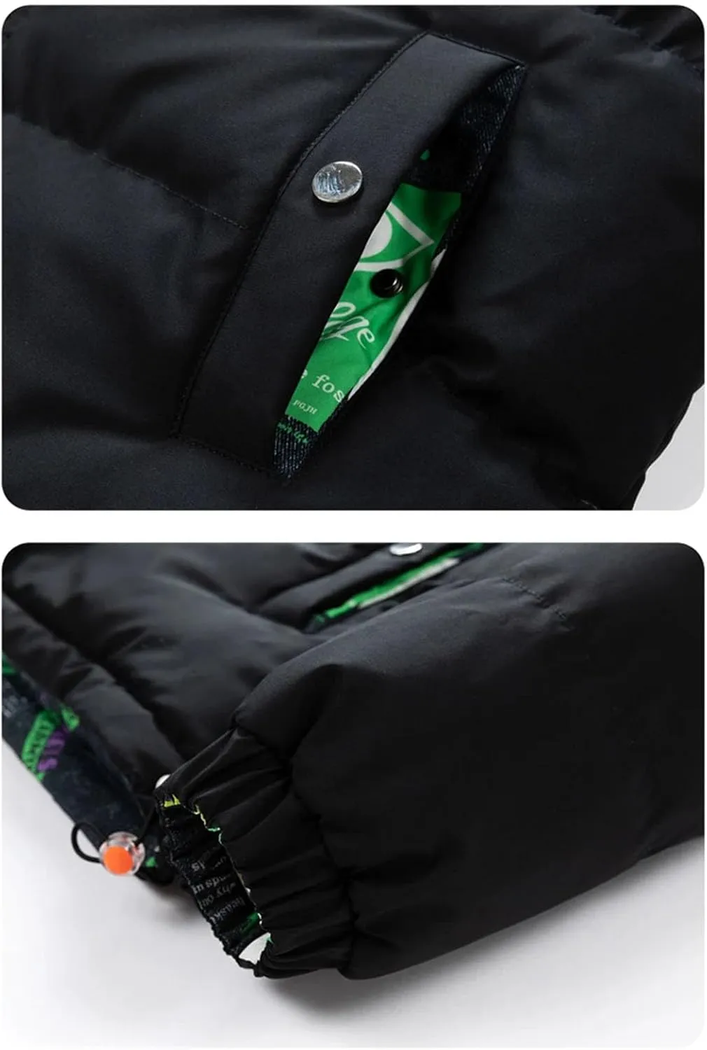 Men Stand Collar Reversible Wearable Cotton-Padded Jacket Classic Thick Warm Zipper Parka Coat