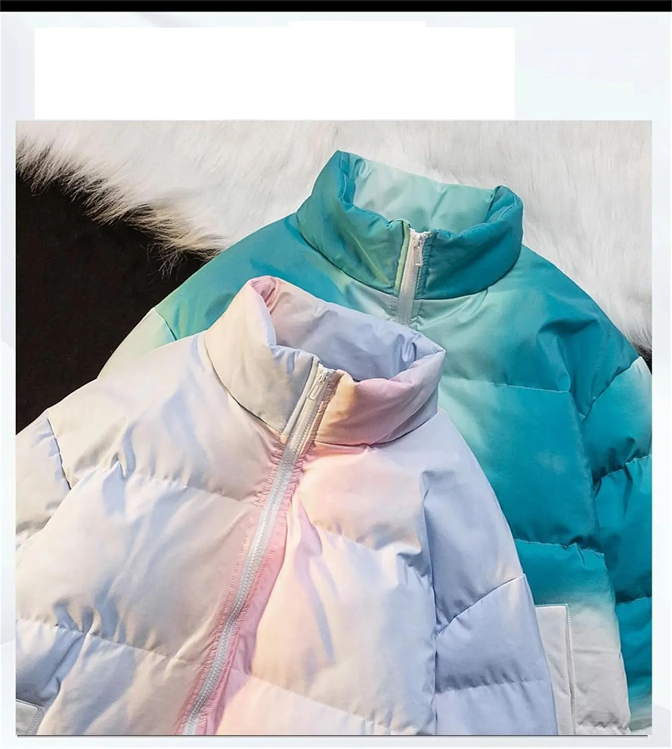 Men Stand Collar Tie-Dye Cotton-Padded Jacket Classic Outdoor Thicken Oversized Parka Coat