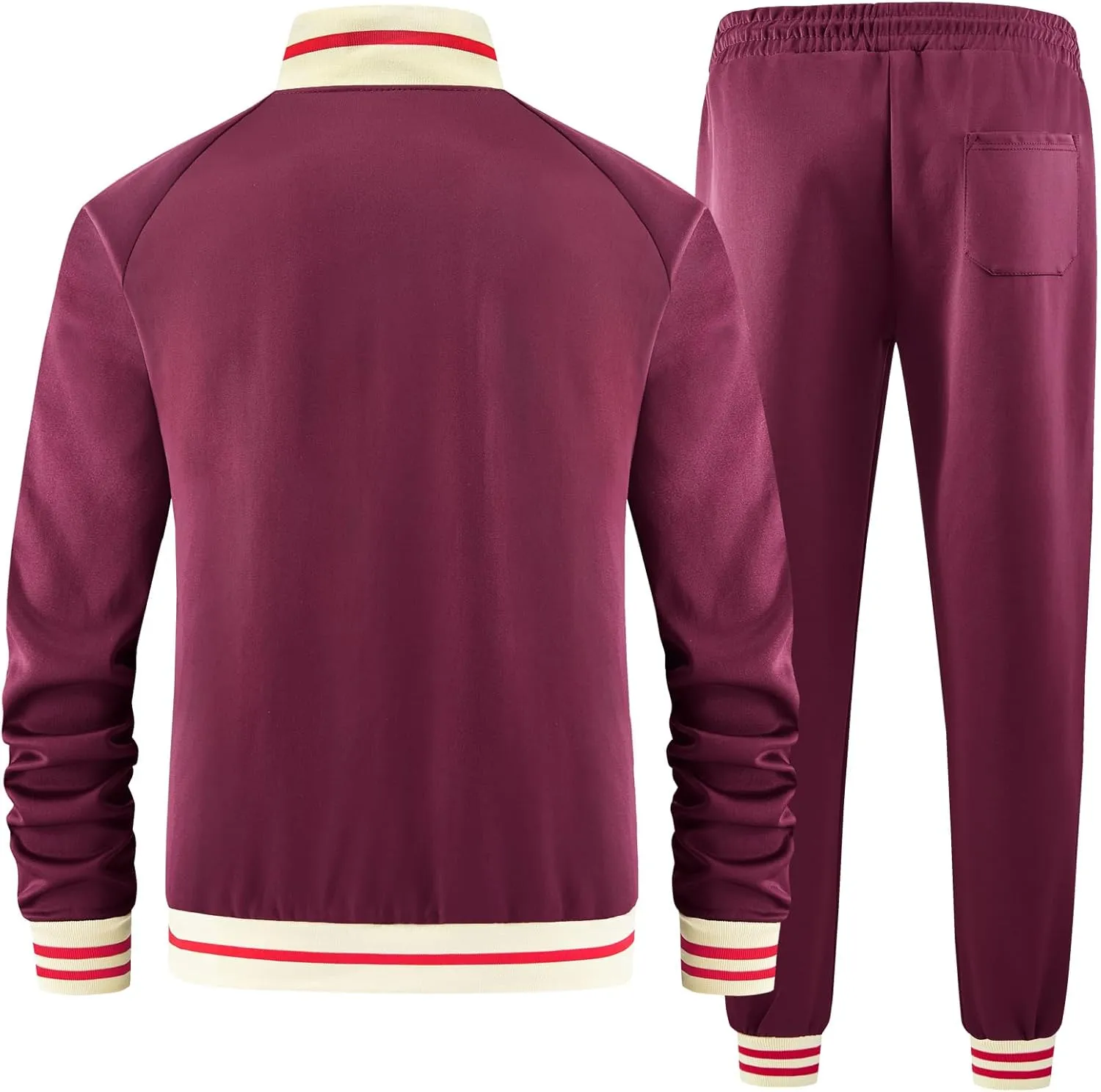 Men Track Suits Sets Long Sleeve Full-zip Sweatsuit Active Jackets and Pants 2 Piece Outfits