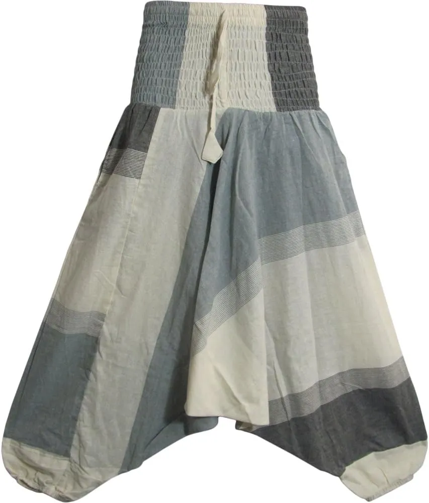 Men's Aladdin Alibaba Plaid Gypsy Hippie Smocked Elastic Waist Yoga Harem Pants