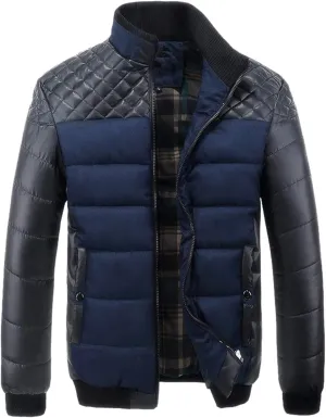 Mens Autumn And Winter Fashion Casual Diamond Coat Jacket Cotton Padded Jacket Men's Casual Jackets