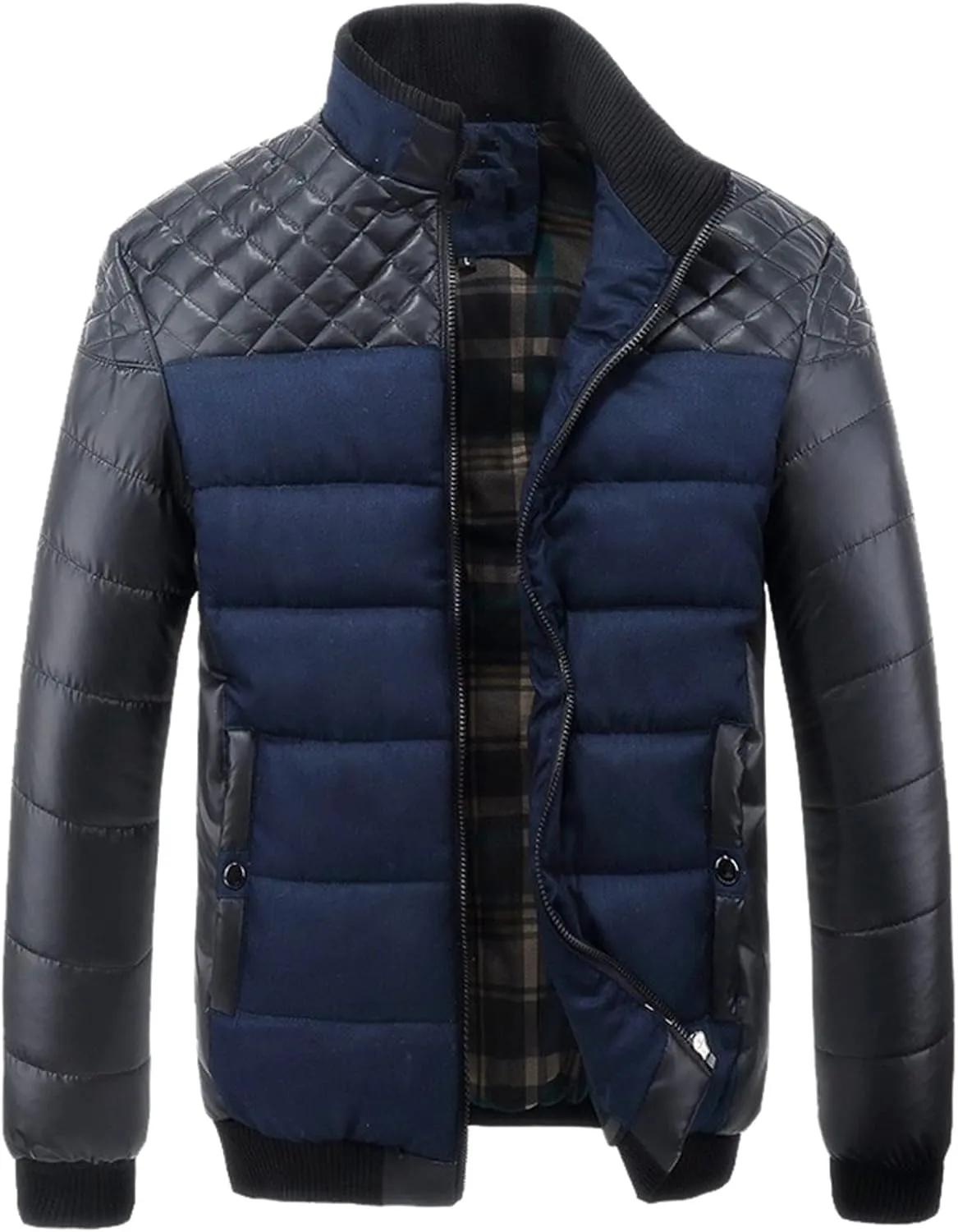 Mens Autumn And Winter Fashion Casual Diamond Coat Jacket Cotton Padded Jacket Men's Casual Jackets