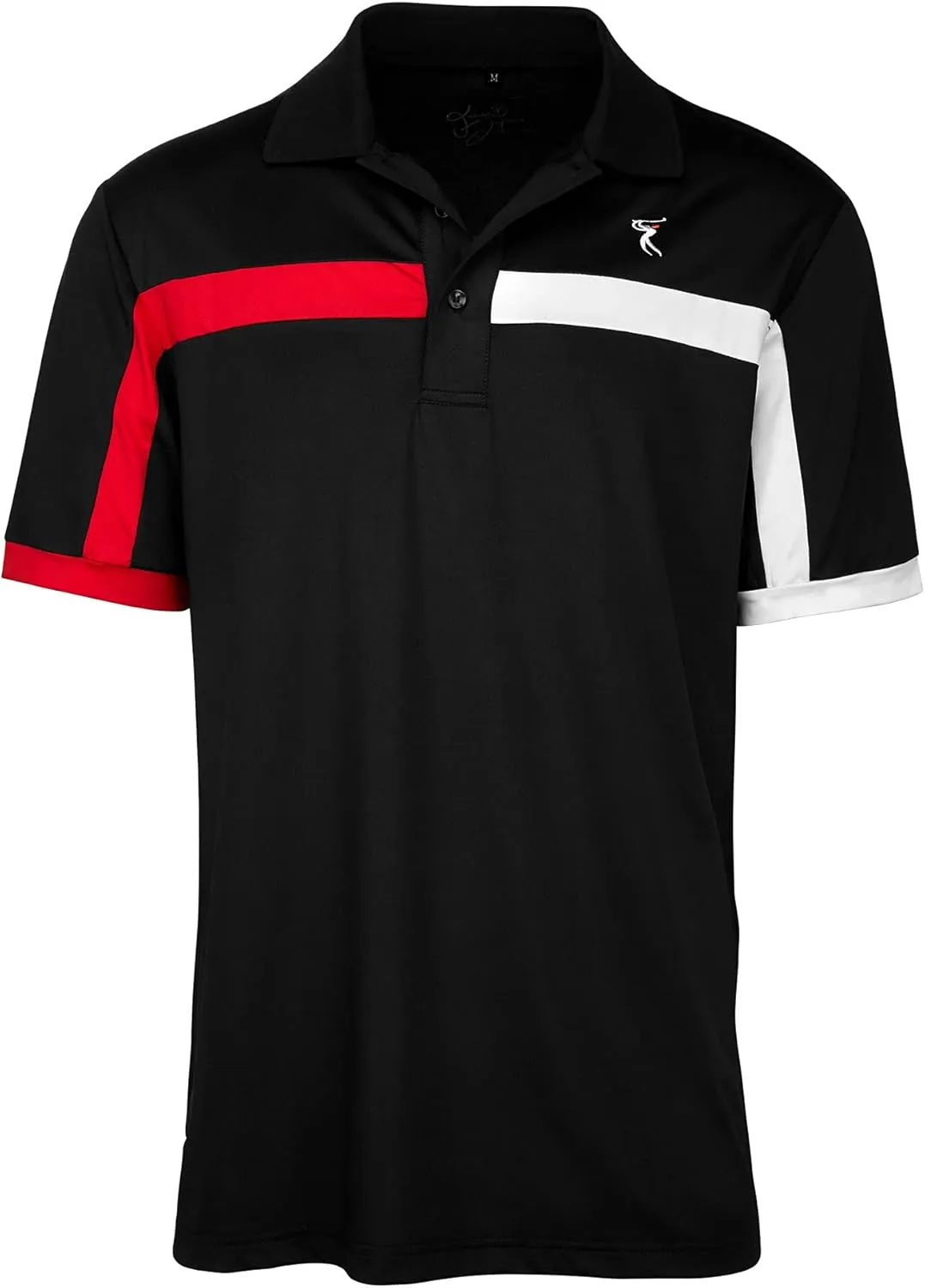 Men's Black Color Casual Fit Short Sleeve Quick-Dry Golf Polo T-Shirt -6945(Black Casual Fit, Medium)