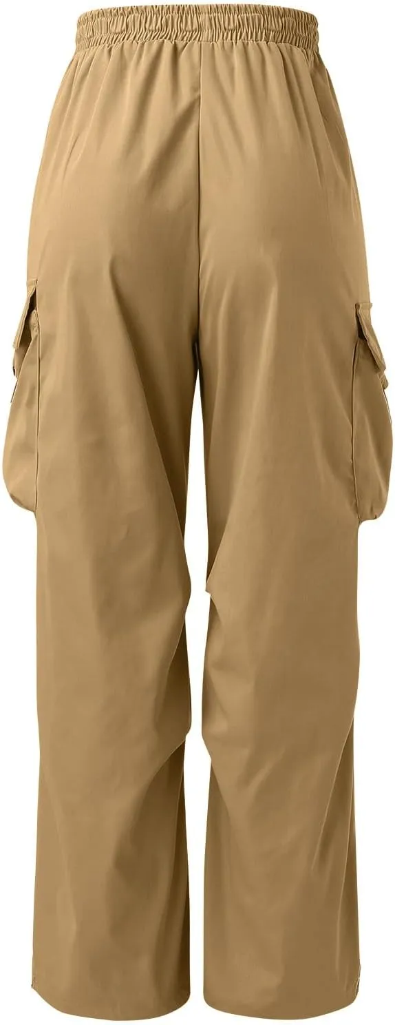 Mens Cargo Pant Elastic Waist Work Pant Multi Pockets Casual Stretchy Outdoor Pants