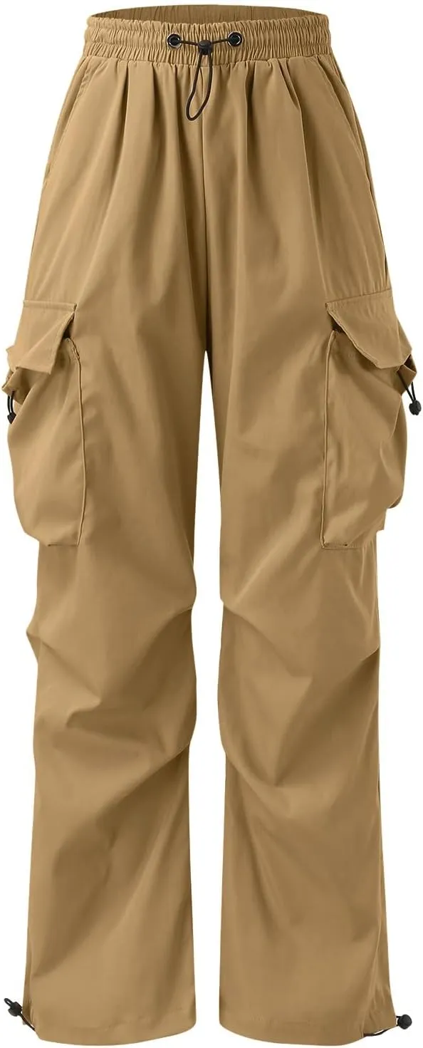 Mens Cargo Pant Elastic Waist Work Pant Multi Pockets Casual Stretchy Outdoor Pants