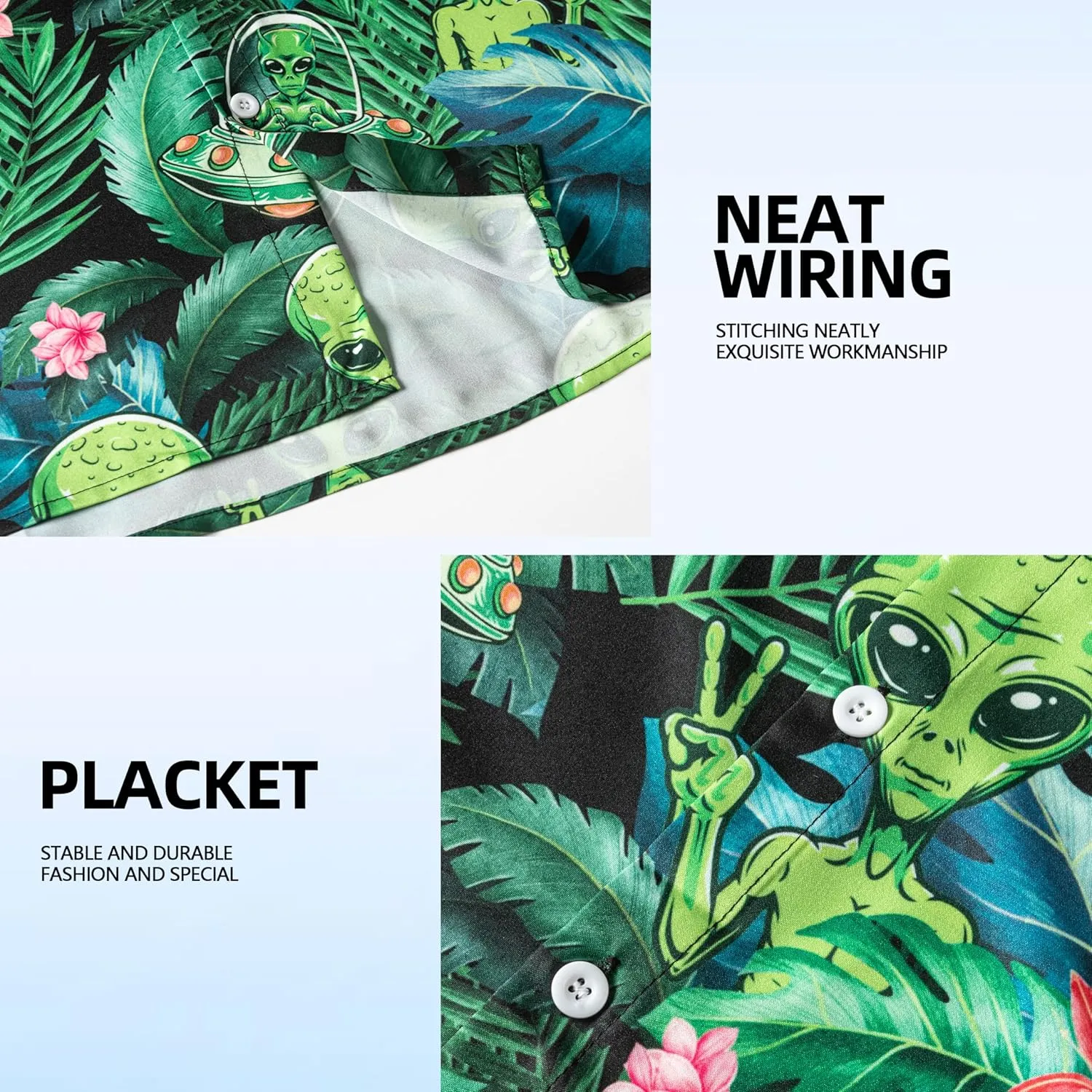 Men's Casual Button Down Shirts Regular Fit Print Short Sleeve Hawaiian Shirt for Men