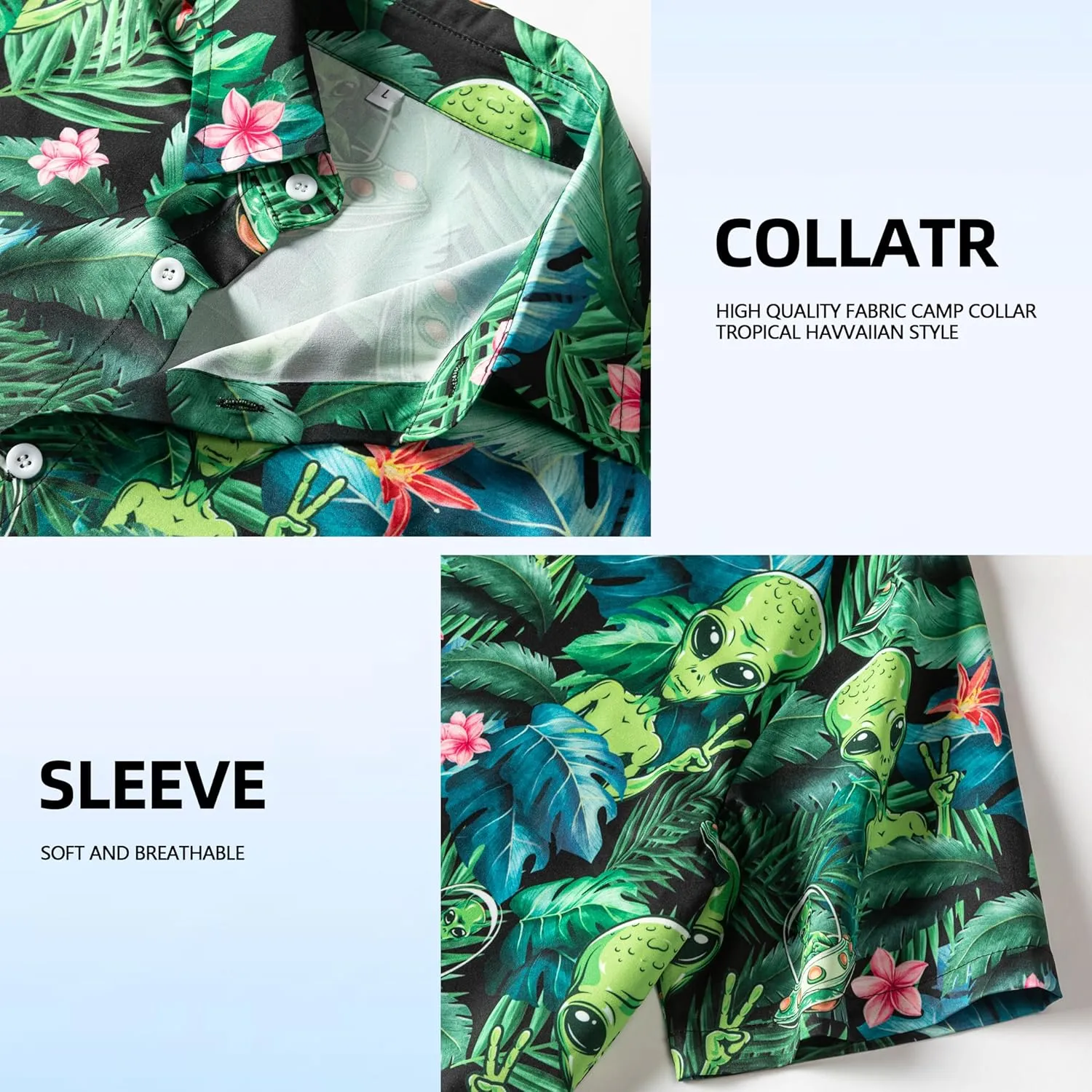 Men's Casual Button Down Shirts Regular Fit Print Short Sleeve Hawaiian Shirt for Men