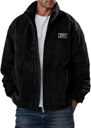 Men's Corduroy Coat Cotton Padded Jacket Thickened Cotton Padded Coat Loose Outerwear