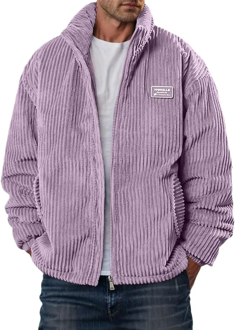Men's Corduroy Coat Cotton Padded Jacket Thickened Cotton Padded Coat Loose Outerwear