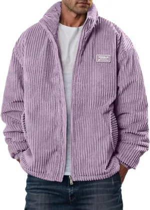 Men's Corduroy Coat Cotton Padded Jacket Thickened Cotton Padded Coat Loose Outerwear