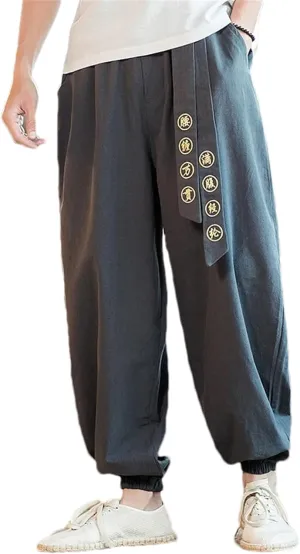 Men's Pants Casual Harem Pants Elastic Waist Streetwear Vintage Trousers Male Jogging Sweatpants