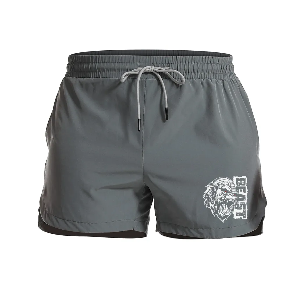 Men's Quick Dry Gorilla Beast Graphic Shorts
