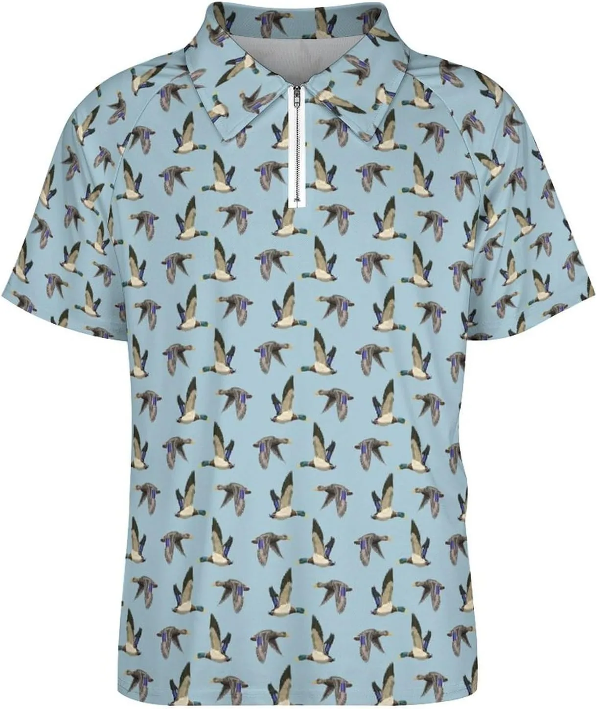 Men's Short Sleeve Casual Polo Shirt Summer Zip Polo Tracksuit for Men S-3XL