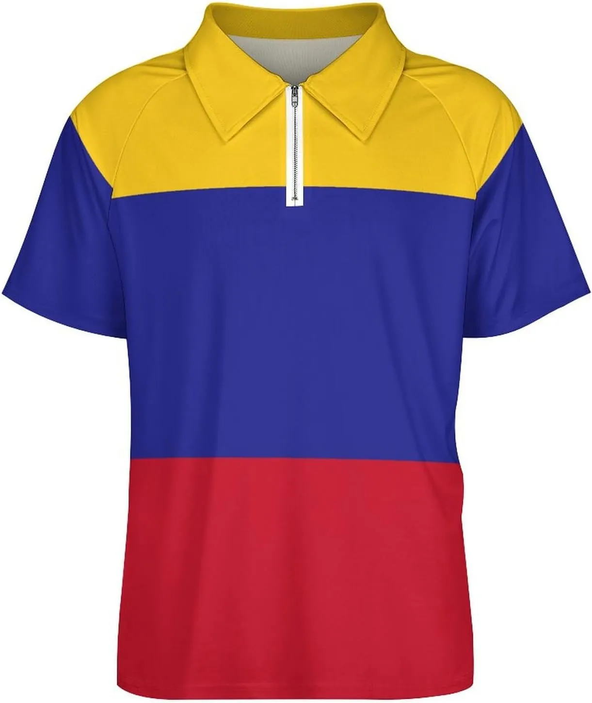 Men's Short Sleeve Casual Polo Shirt Summer Zip Polo Tracksuit for Men S-3XL