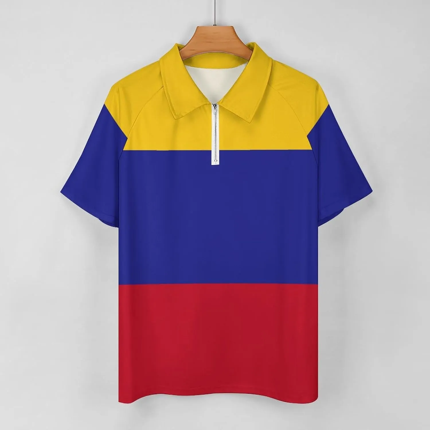 Men's Short Sleeve Casual Polo Shirt Summer Zip Polo Tracksuit for Men S-3XL
