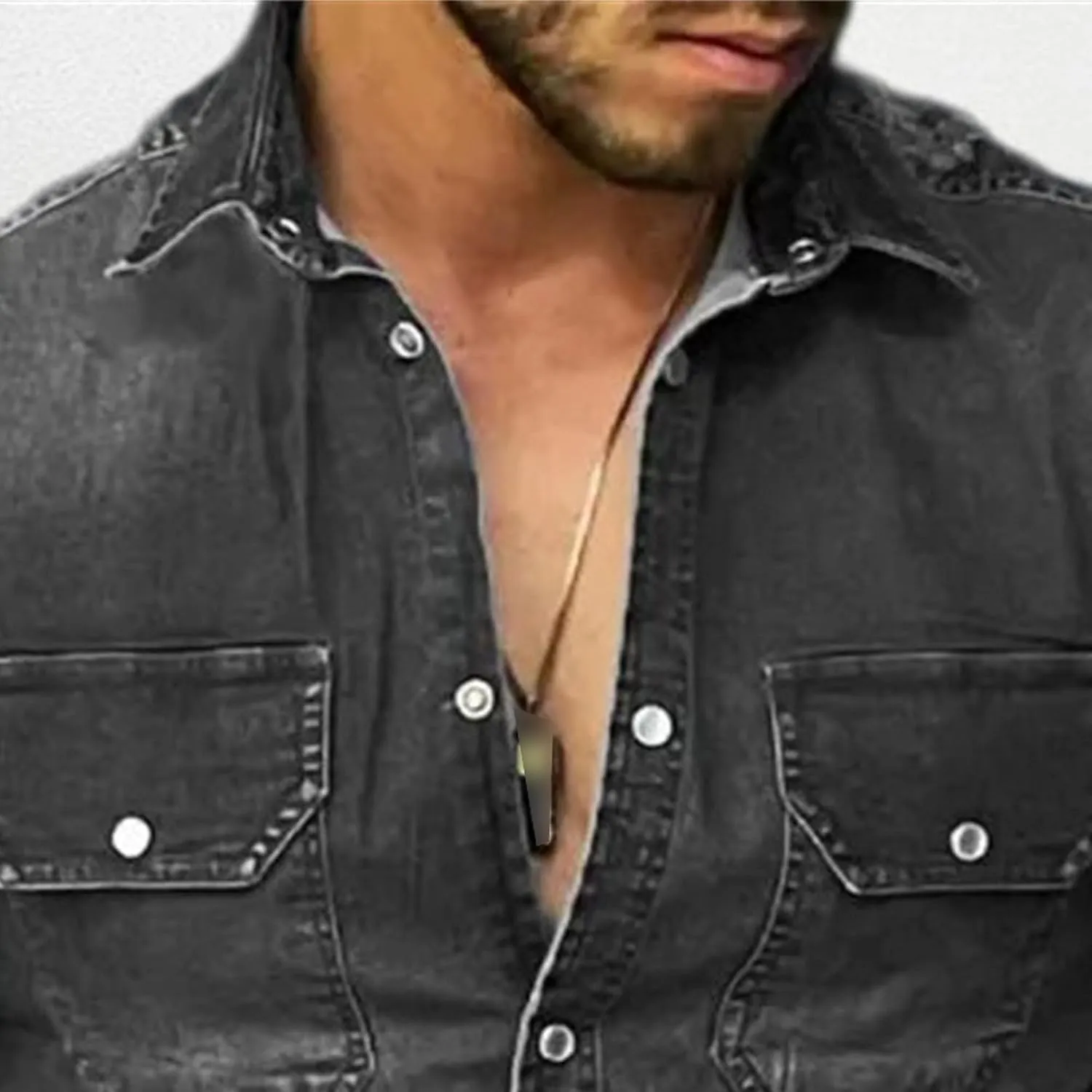 Mens Sleeveless Denim Shirt Slim Fit Casual Retro Button Vest Cowboy Front Pocket Shirts Vests