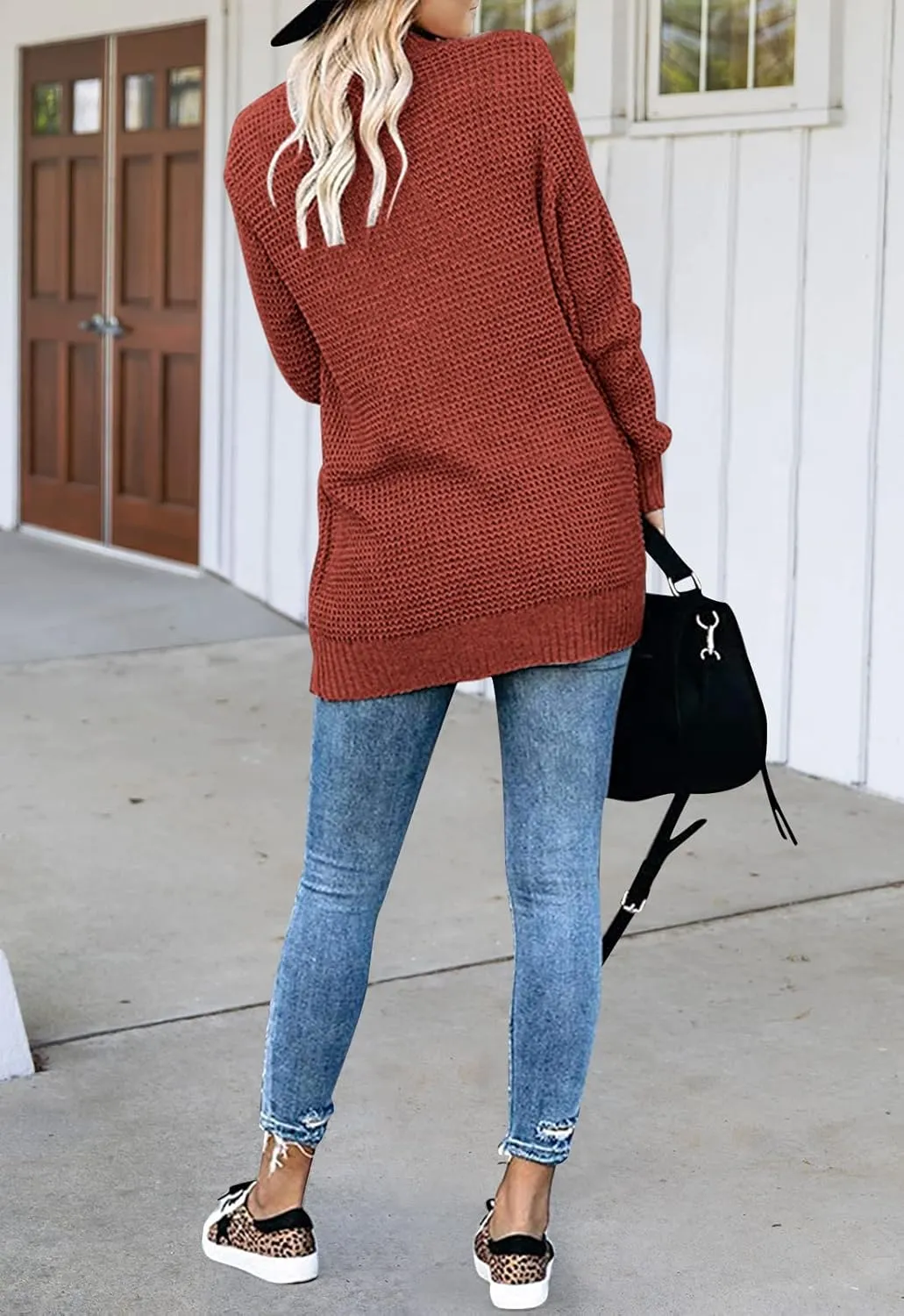 MEROKEETY Womens Long Sleeve Open Front Cardigans Chunky Knit Draped Sweaters Outwear