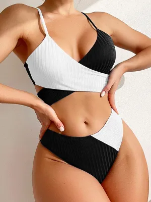 Mid Waist Wrap Brazilian Ribbed Bikini