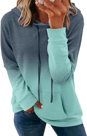 MODARANI Womens Pullover Hoodie Sweatshirts Casual Tunic Tops Kangaroo Pocket Shirts Tie Dye&Floral Print