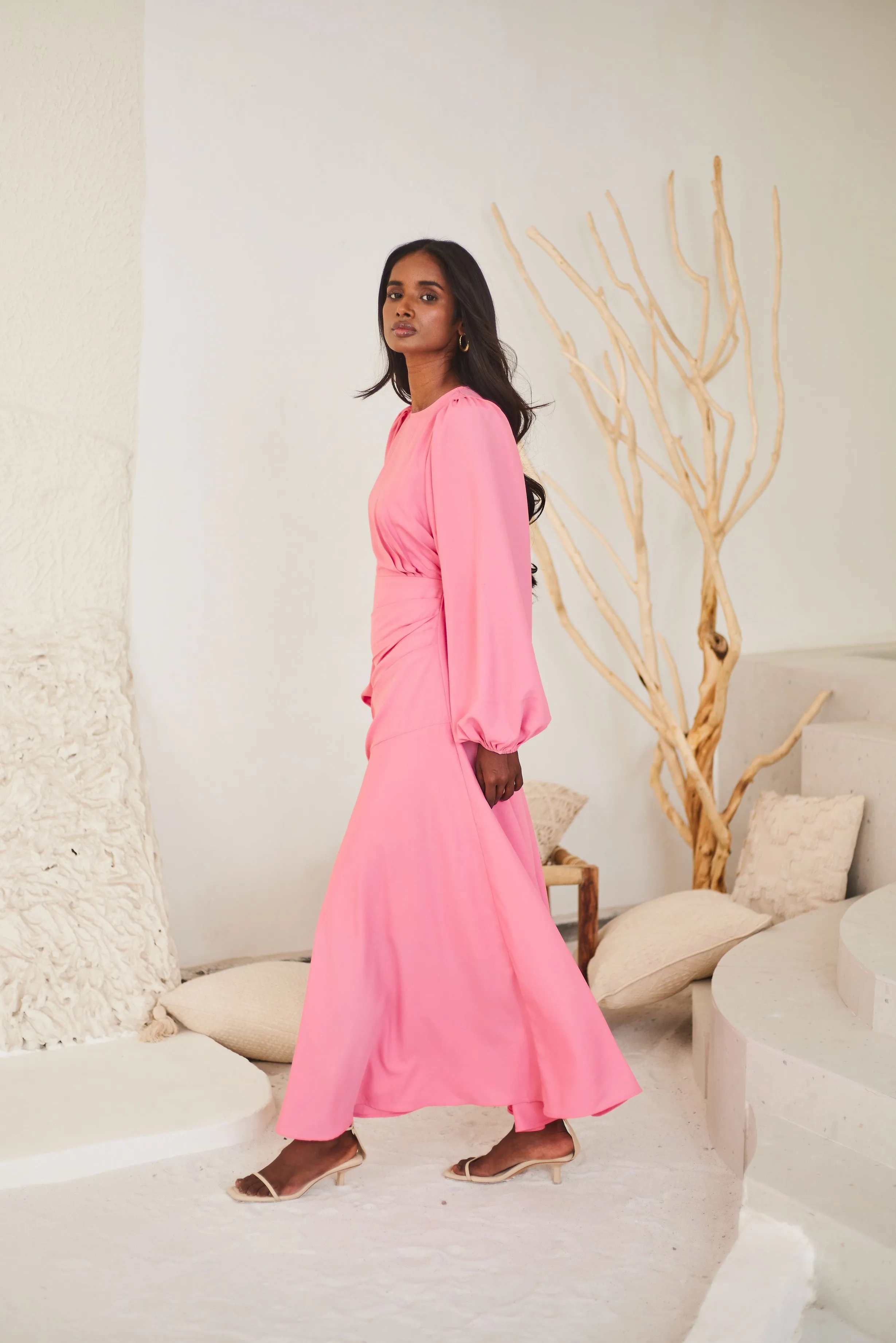 Modest Drape Midi dress