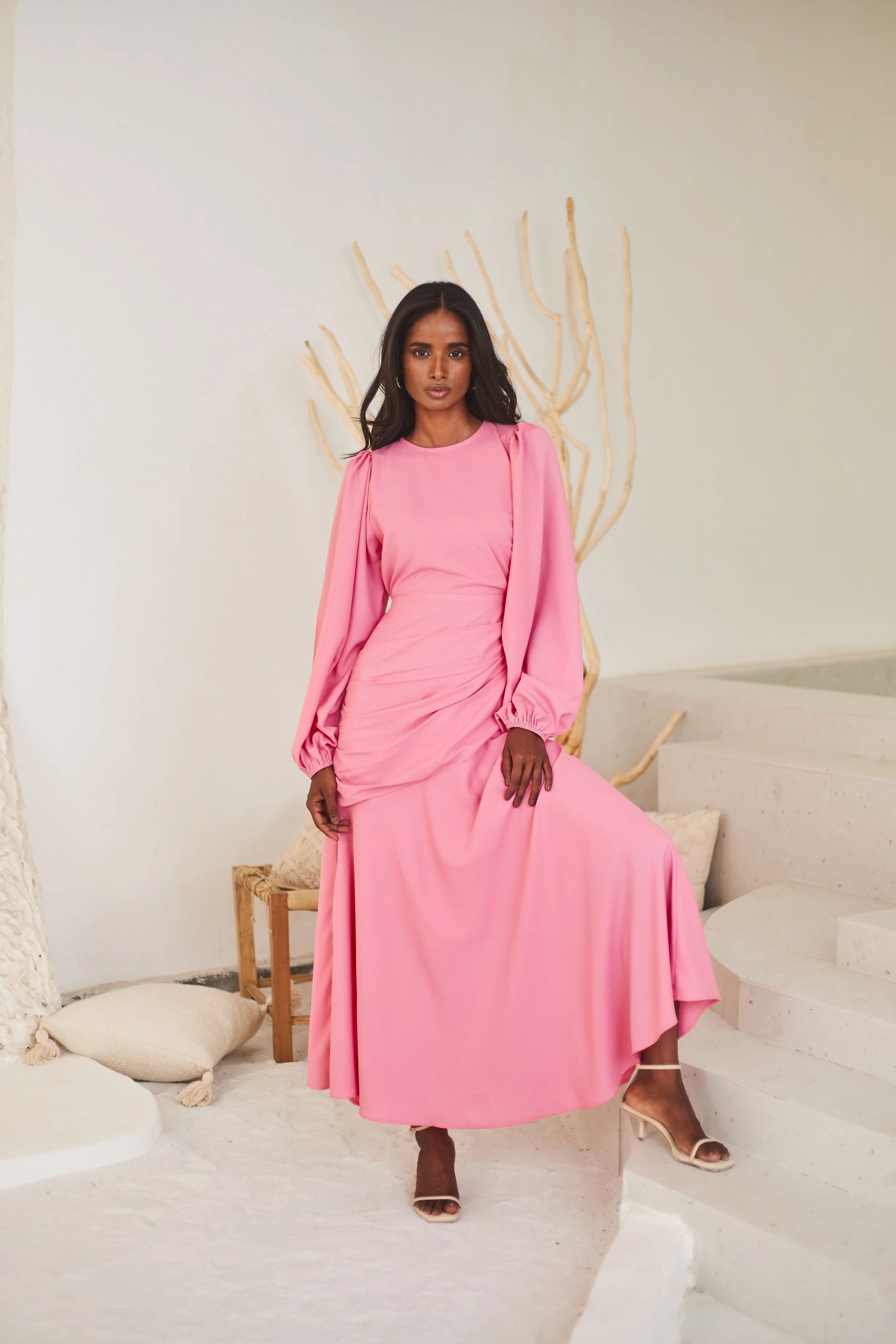 Modest Drape Midi dress