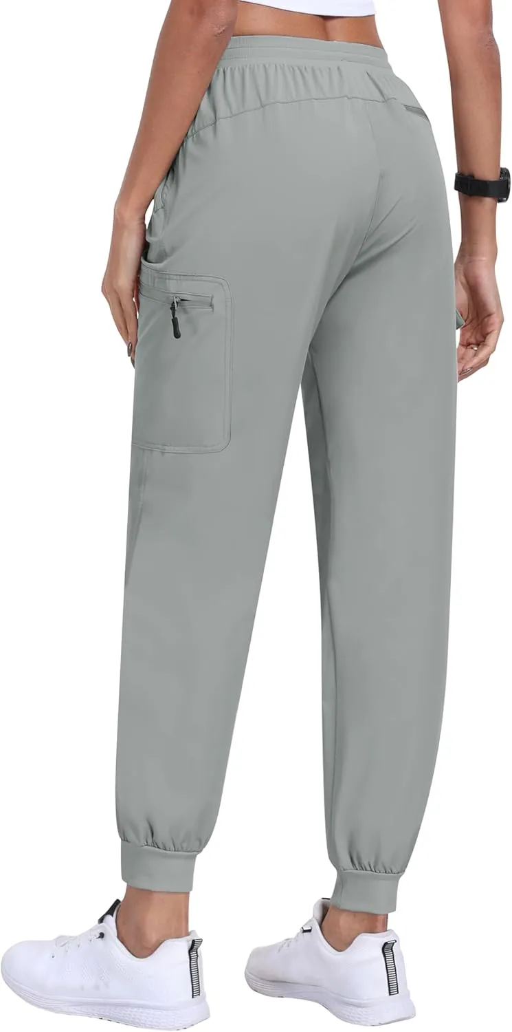 MoFiz Women's Cargo Pants with Pockets Lightweight Quick Dry Outdoor Travel Hiking Pants Running Joggers Sweatpants