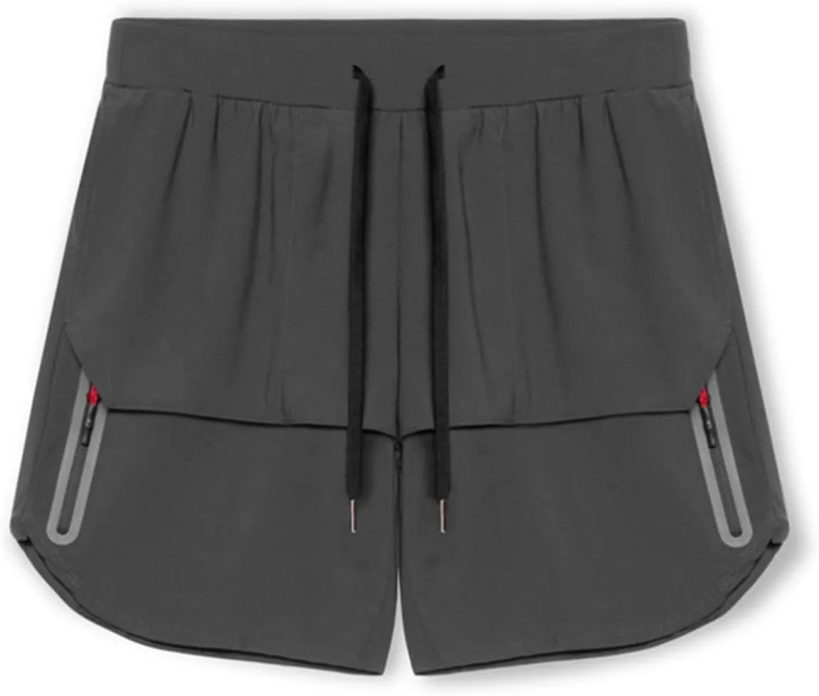 Muscularfit Mens Lightweight Jogger Shorts Summer Breathable Loose Shorts Drawstring Elastic Waist Running Athletic Short