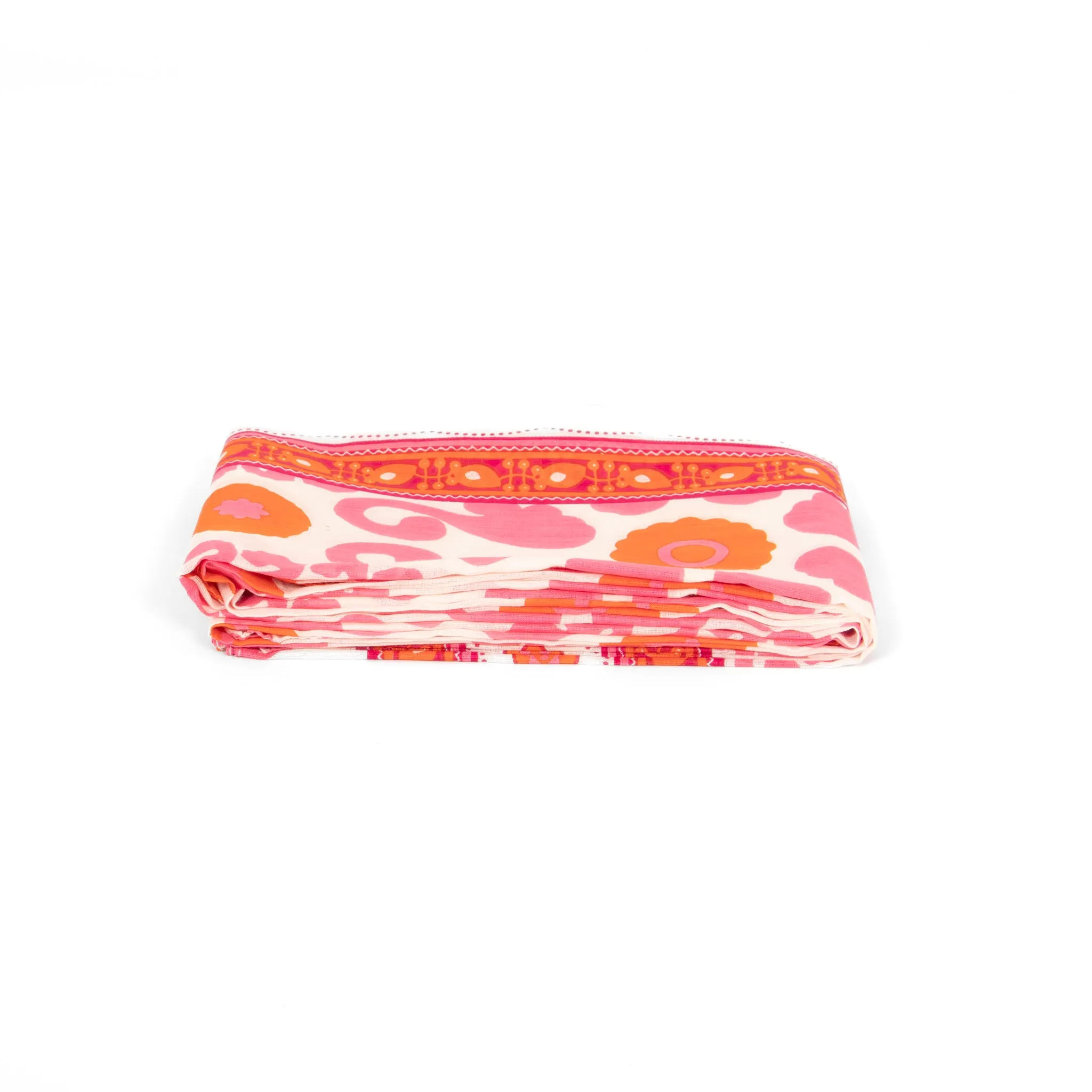 Nala Lightweight Cotton Scarf - Hot Pink/Orange, Mosaic