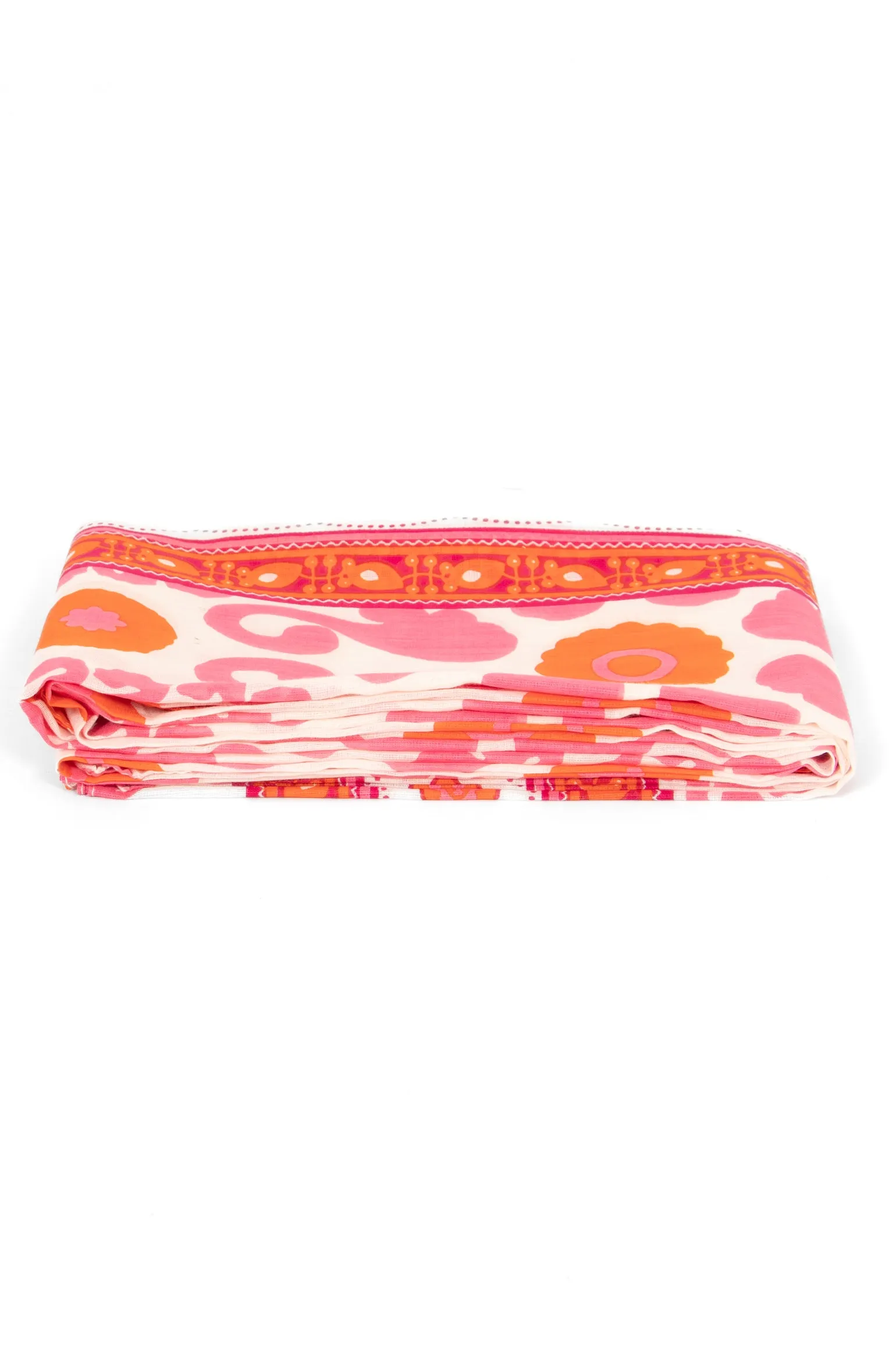 Nala Lightweight Cotton Scarf - Hot Pink/Orange, Mosaic