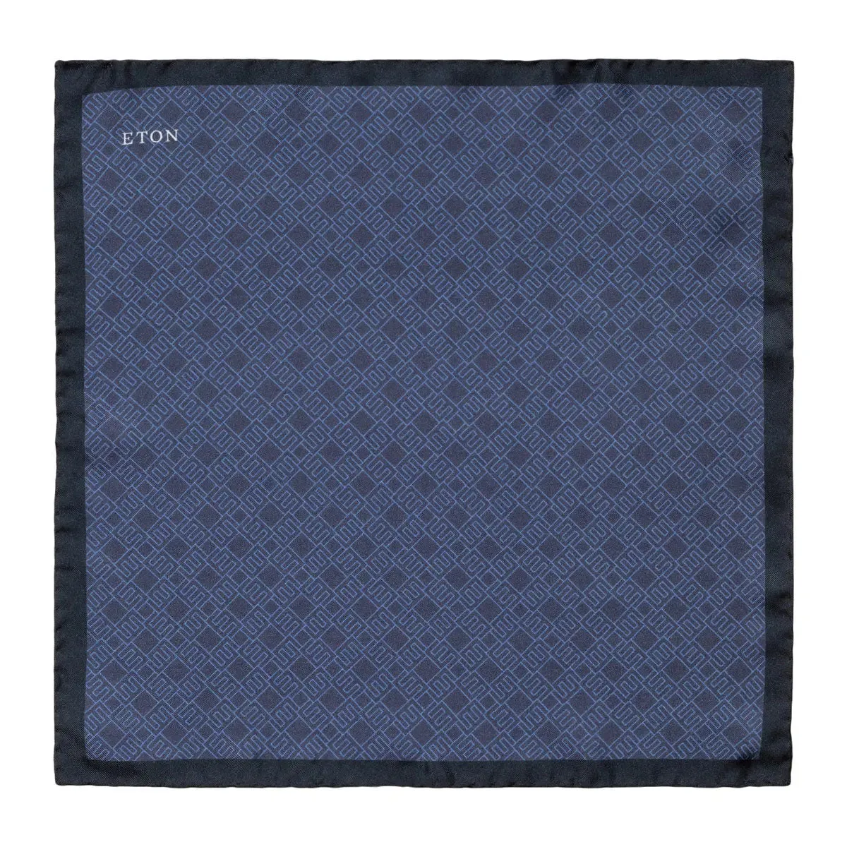 Navy & Blue E-Print Pure Silk Pocket Square