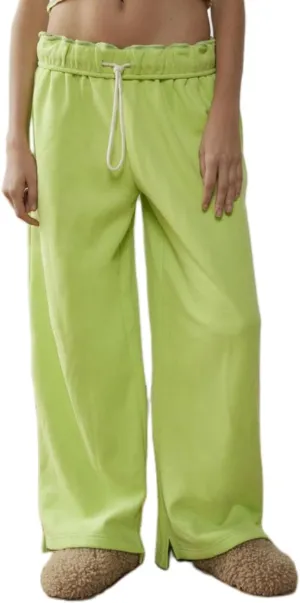 Nituyy Women Stripe Print Wide Leg Long Pants Casual Loose Drawstring Elastic Waist Pants High Rise Trousers with Pockets