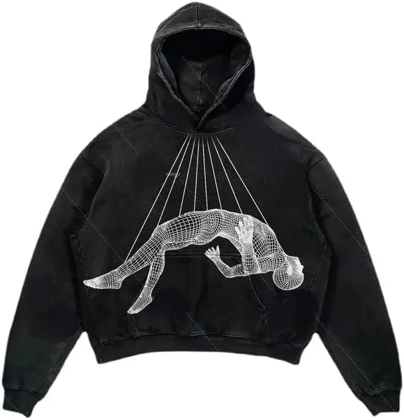 Obenie Halloween Y2K Hoodie Gothic Casual Alphabet Blast Print Pattern Skull Fashion Hoodie Men Harajuku Men Clothing