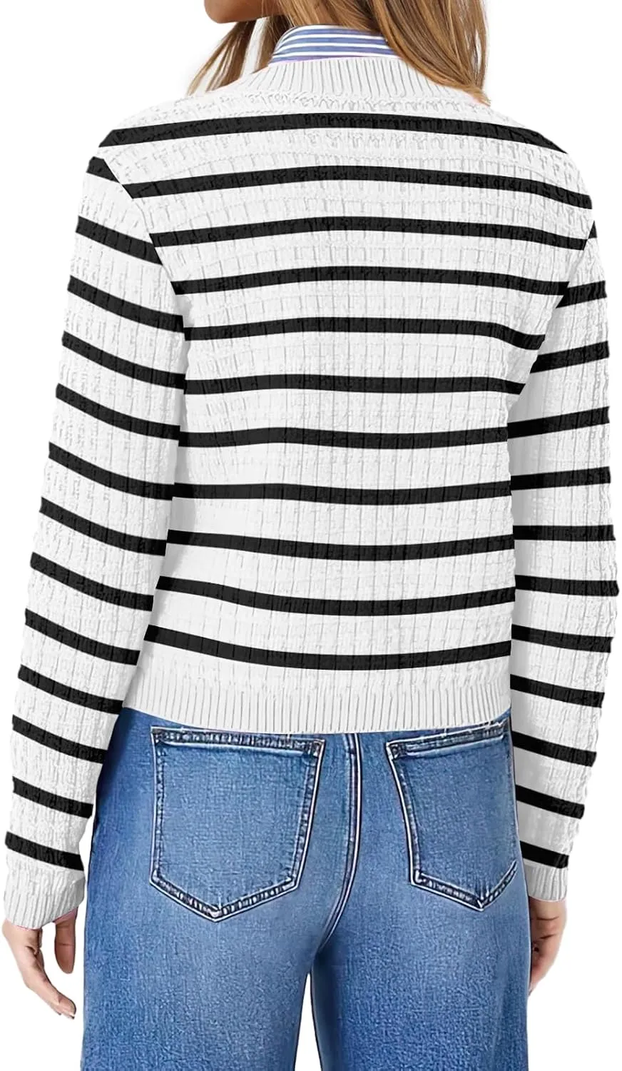 OFEEFAN Womens Cardigan Sweaters Open Front Long Sleeve Button Down Knit Jackets with Pockets 2024 Fall Winter