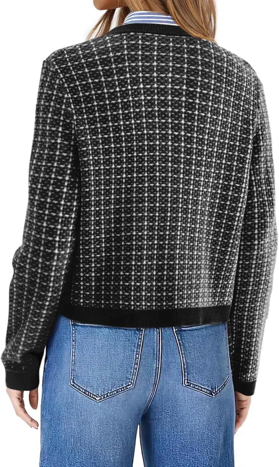 OFEEFAN Womens Cardigan Sweaters Open Front Long Sleeve Button Down Knit Jackets with Pockets 2024 Fall Winter