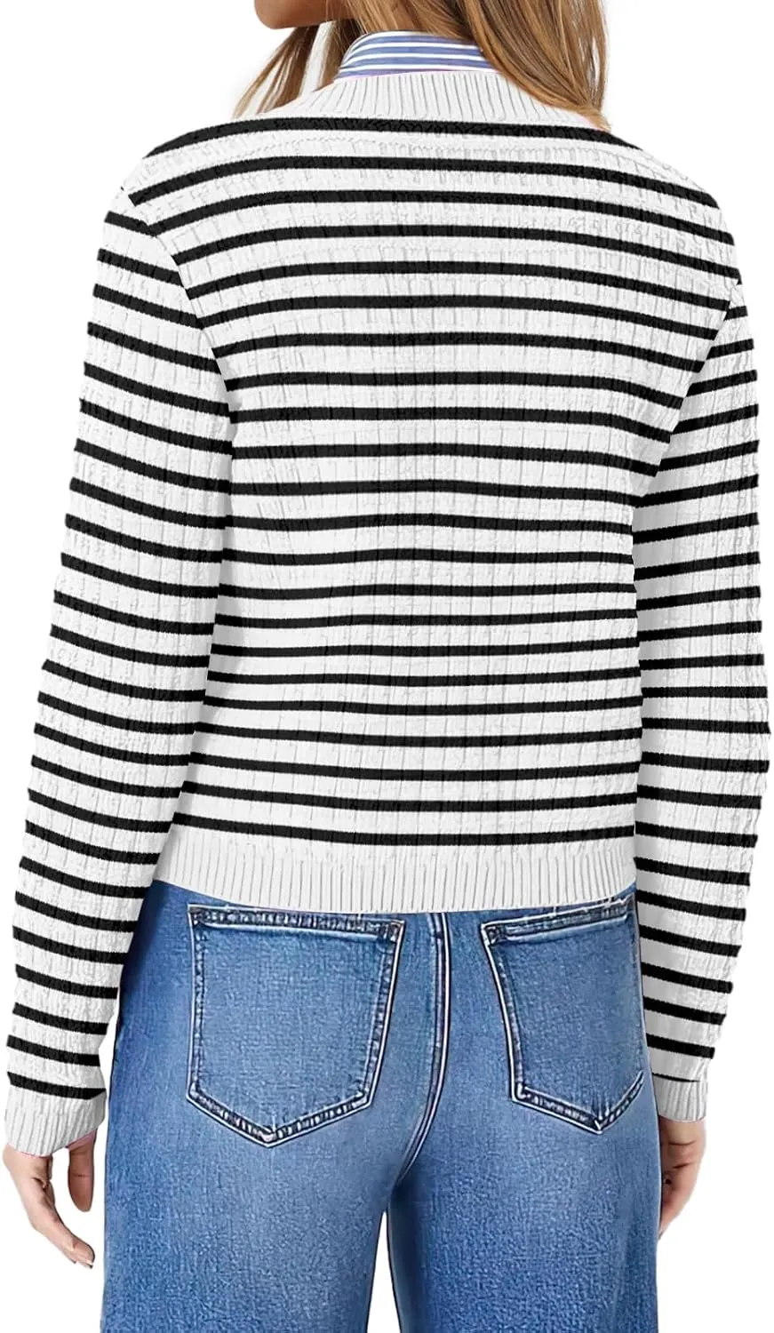 OFEEFAN Womens Cardigan Sweaters Open Front Long Sleeve Button Down Knit Jackets with Pockets 2024 Fall Winter