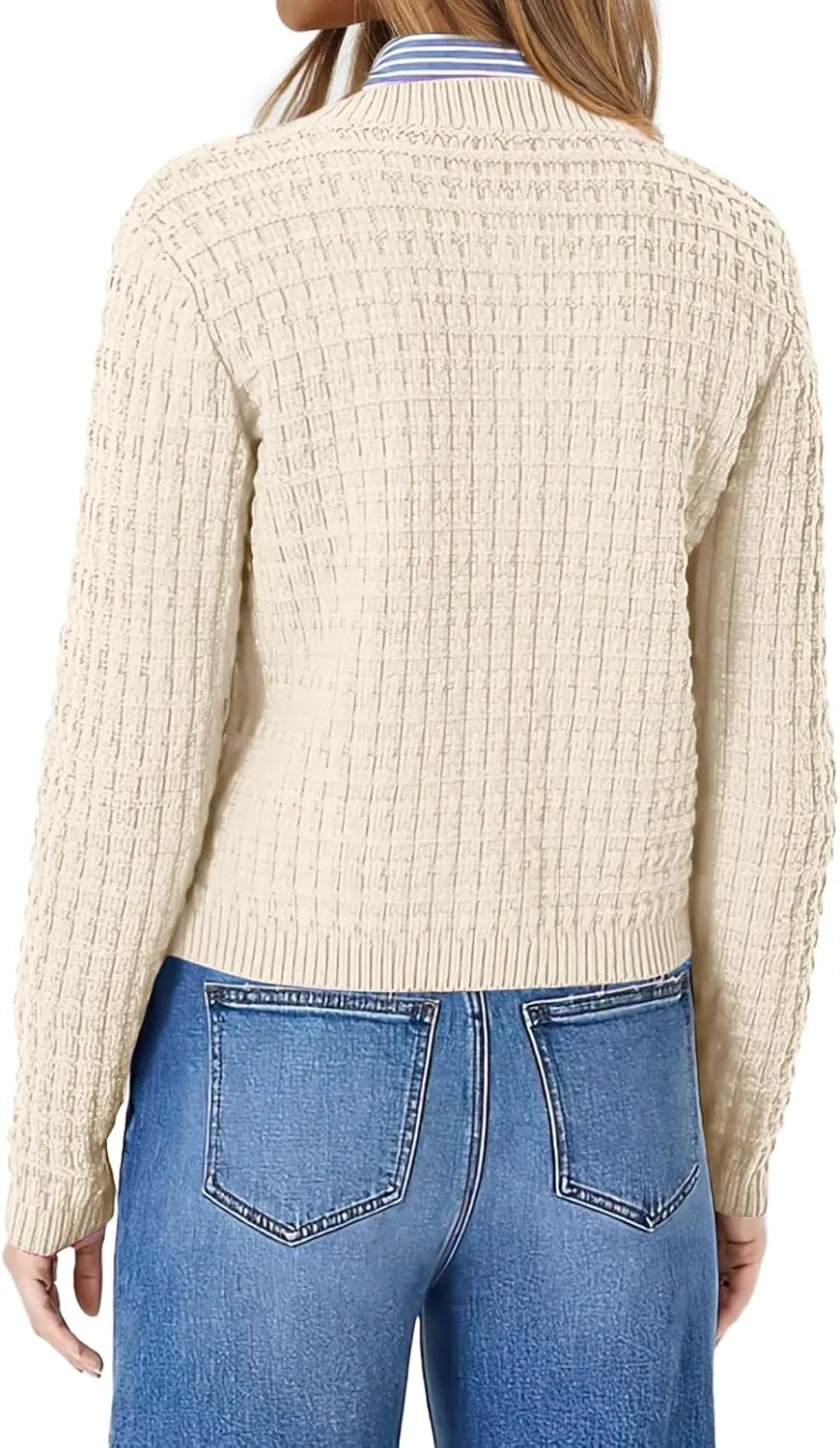OFEEFAN Womens Cardigan Sweaters Open Front Long Sleeve Button Down Knit Jackets with Pockets 2024 Fall Winter