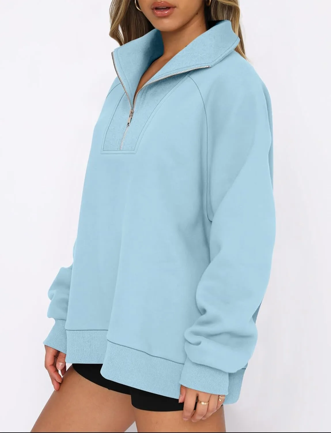 ONLYSHE Womens Half Zip Oversized Sweatshirts Casual Quarter Zipper Hoodies Long Sleeve Shirts Pullovers Fleece Outfits