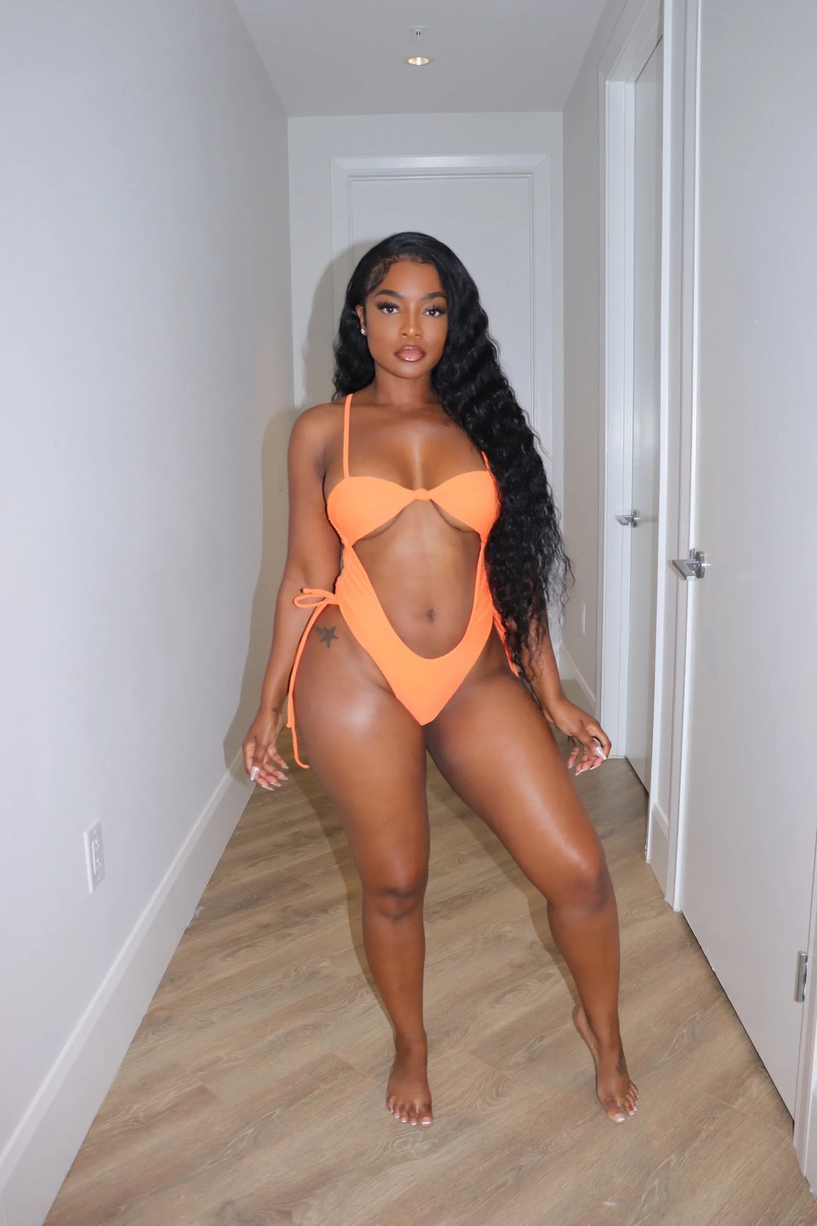Orange Silhouette swimsuit