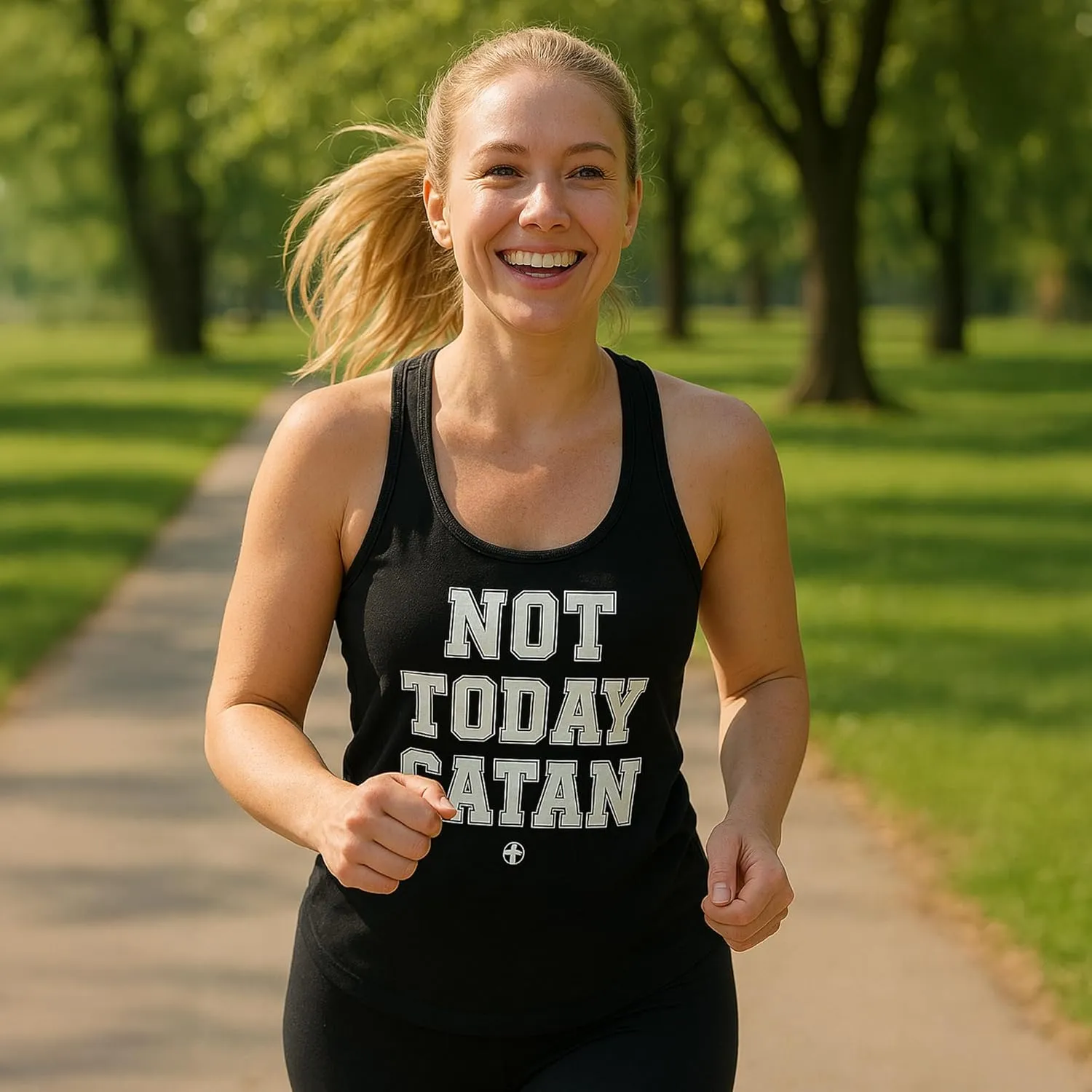Our True God Be Salty Stay Lit Christian Women's Tanks - Relaxed Fit Casual Outfit Racerback Bible Quote Tank Tops for Womens
