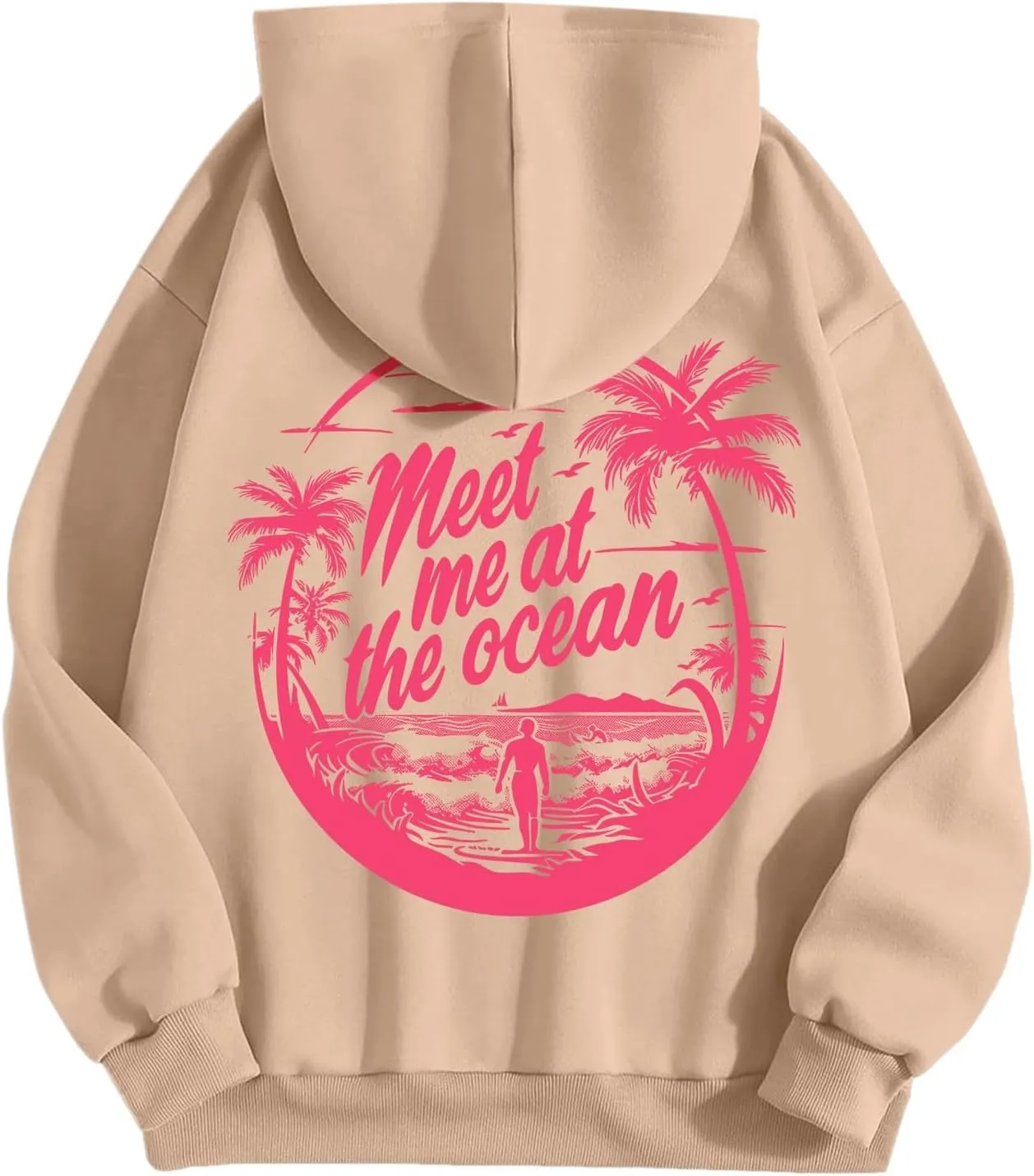 Oversized Hoodies for Women, Teen Girls Preppy Sweatshirt Long Sleeve Y2K Graphic Tees with Pockets
