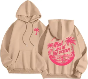 Oversized Hoodies for Women, Teen Girls Preppy Sweatshirt Long Sleeve Y2K Graphic Tees with Pockets