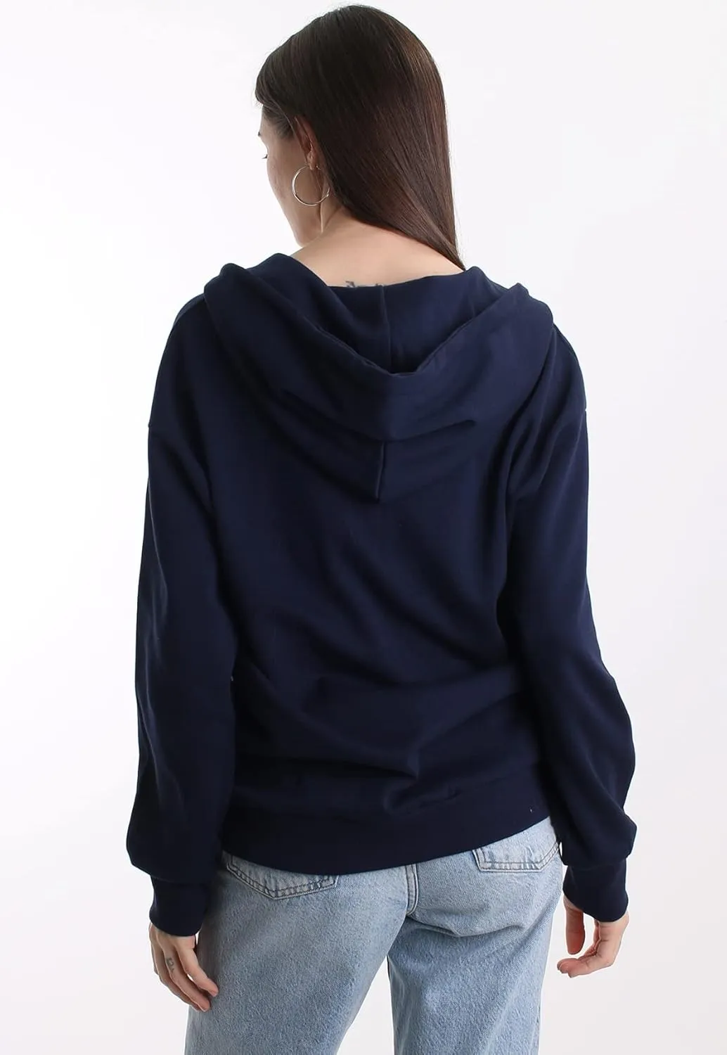 Oversized Women's Casual Full-Zip Hoodie Lightweight Long Sleeve Sweatshirt Casual Jacket with Pocket