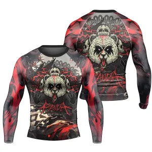 Panda Skull Long Sleeve Rash Guard