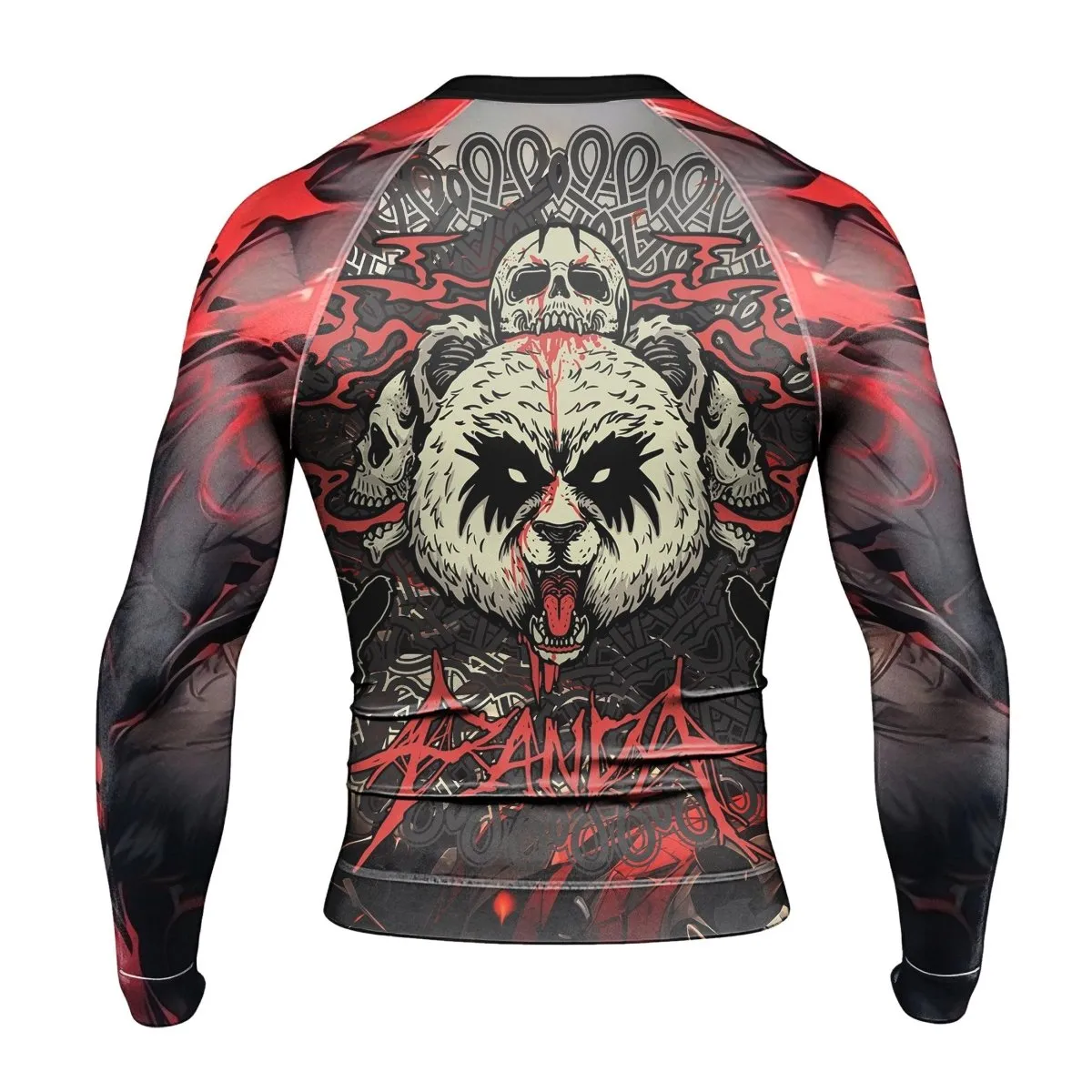 Panda Skull Long Sleeve Rash Guard