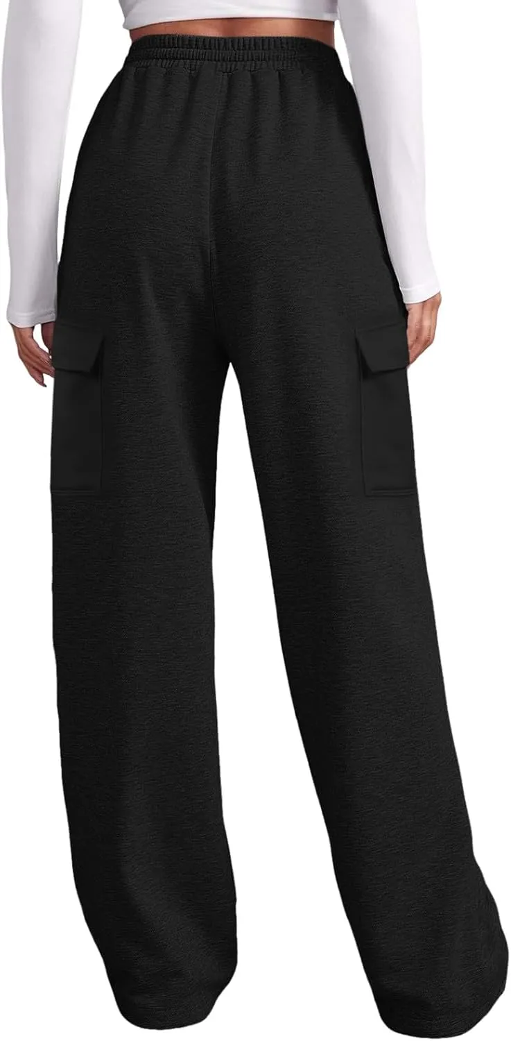 Pants for Women High Waisted Workout Casual Elastic Waist Sweatpants with Pockets