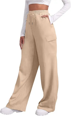 Pants for Women High Waisted Workout Casual Elastic Waist Sweatpants with Pockets