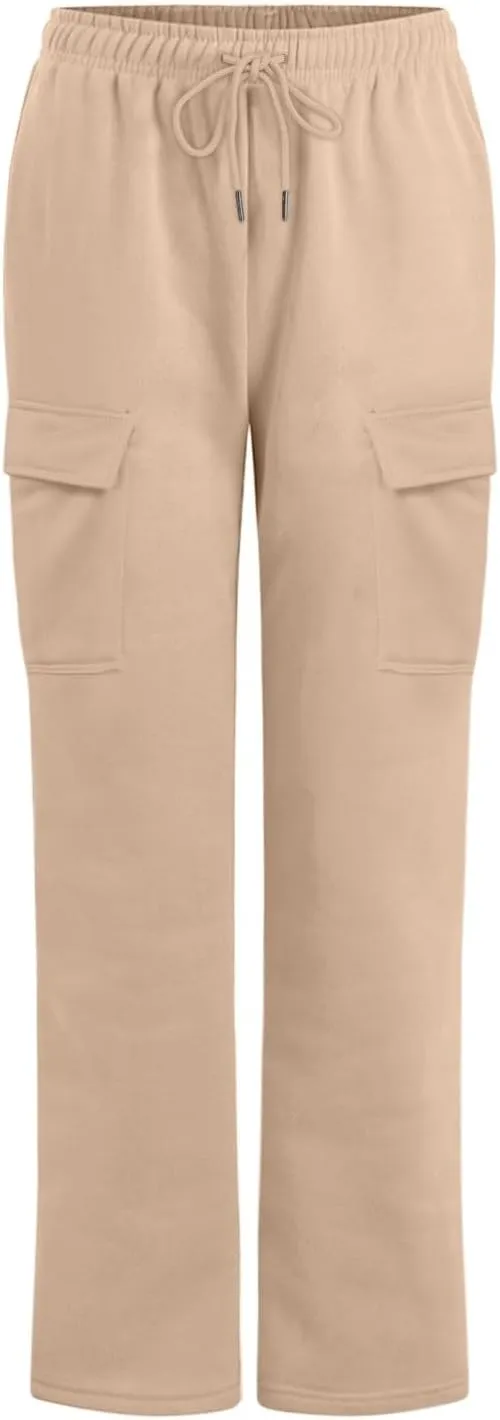 Pants for Women High Waisted Workout Casual Elastic Waist Sweatpants with Pockets