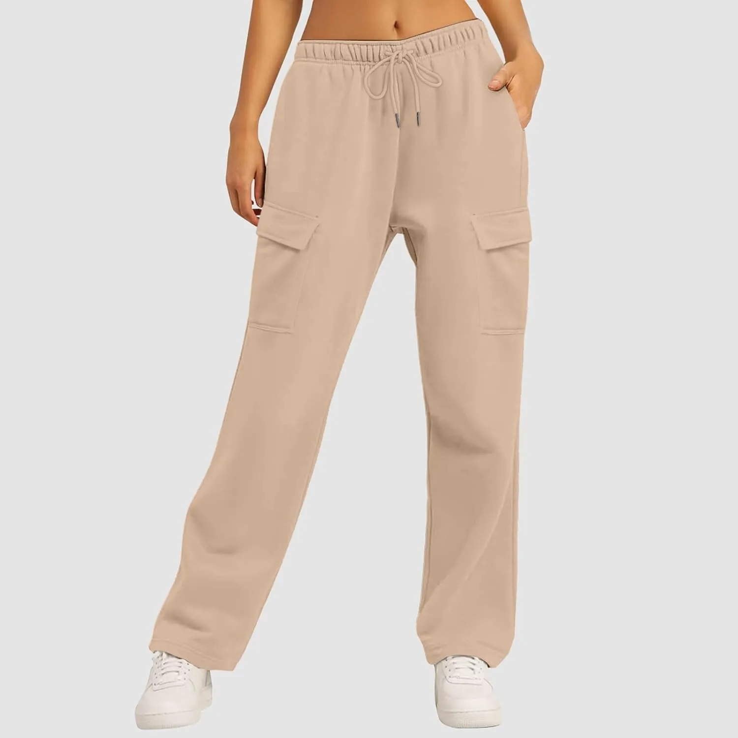 Pants for Women High Waisted Workout Casual Elastic Waist Sweatpants with Pockets